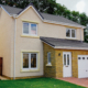 New build detached home with sandstone feature and blockwork construction, Auchterarder
